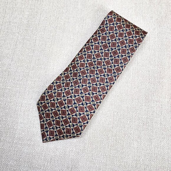 Designer Men's Ties 100% Silk Dark Colors Lot of 6 - Picture 13 of 14